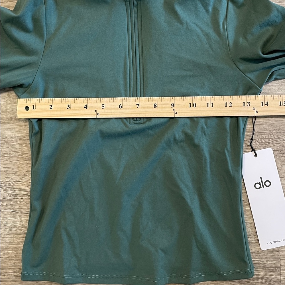 ALO Softsculpt Precision 1/4 Zip Long Sleeve Clover Green Small - Picture 7 of 8